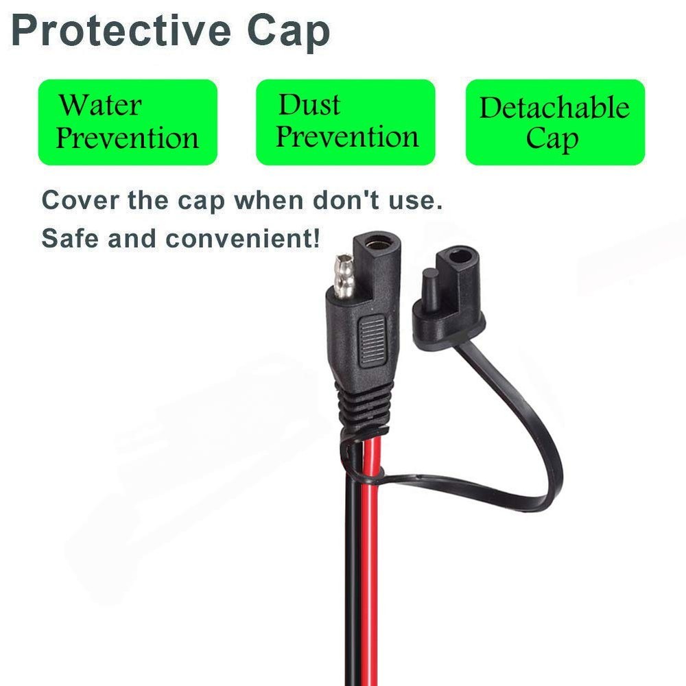 10AWG Battery Alligator Clips SAE Adapter 2 FT Quick Release Charging Cable