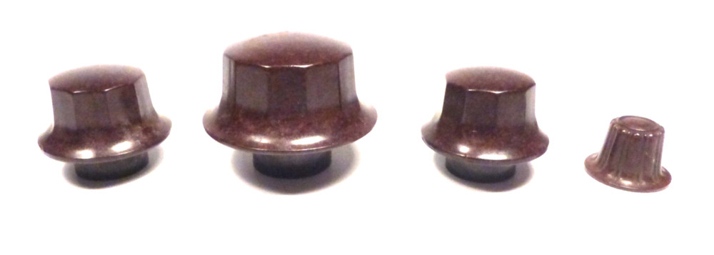 vintage PHILCO 98 CONSOLE: SET OF 4 BAKELITE PUSH-ON KNOBS