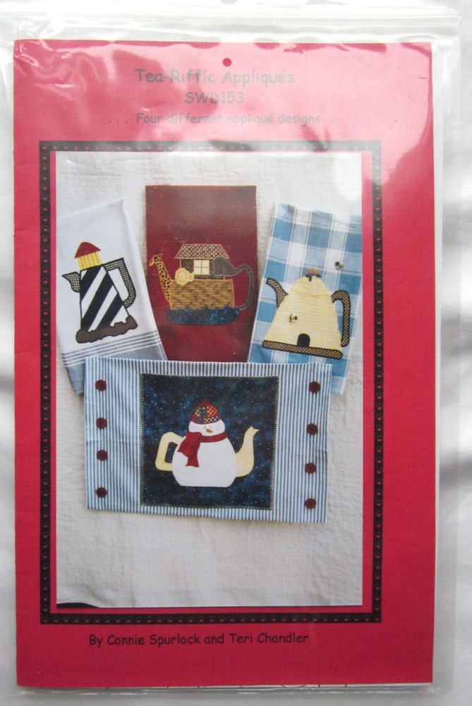 Tea-Riffic Appliques Pattern Four Different Applique Designs ~ SWD153
