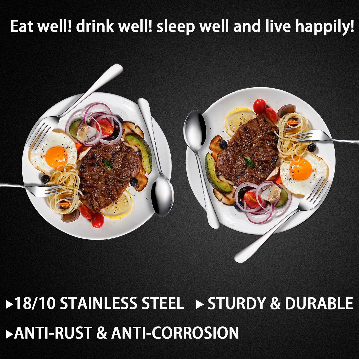 Forks, Dinner Forks, Set of 6 Top Food Grade Stainless Steel Table Forks 8 Inche