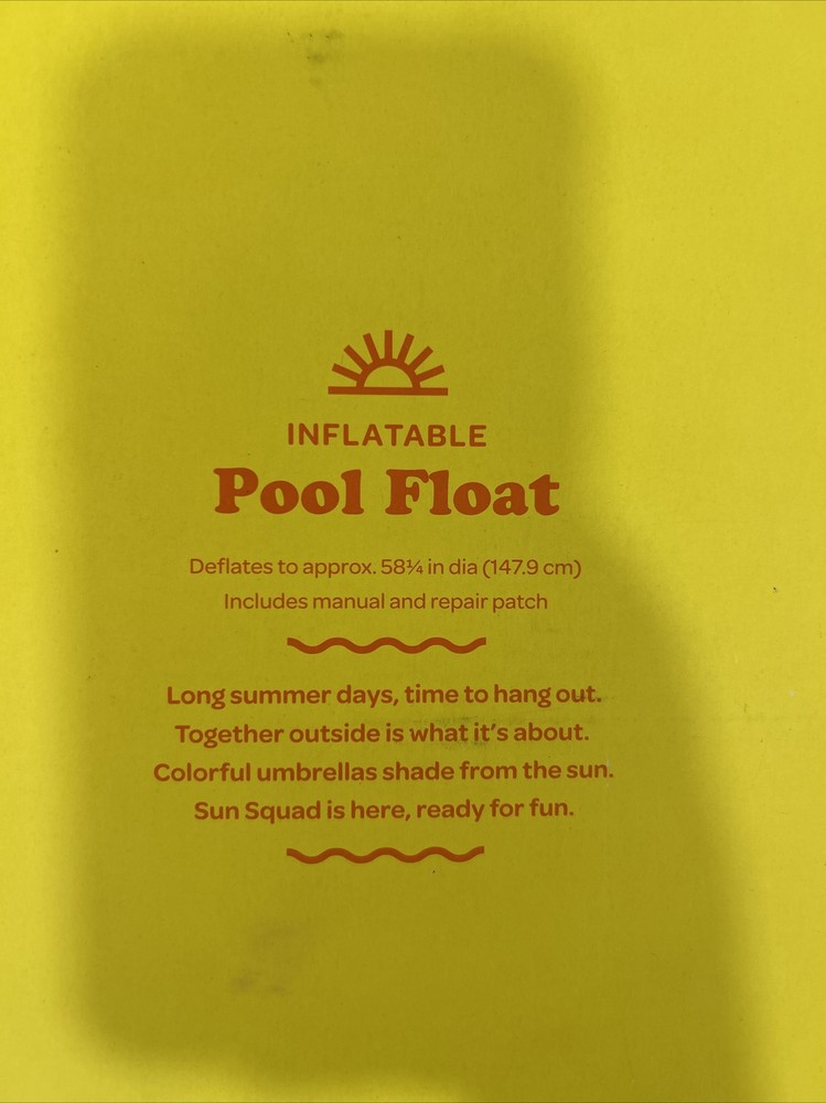 Sun Squad Inflatable Round Tie Dye Pattern 4ft Pool Float NIB