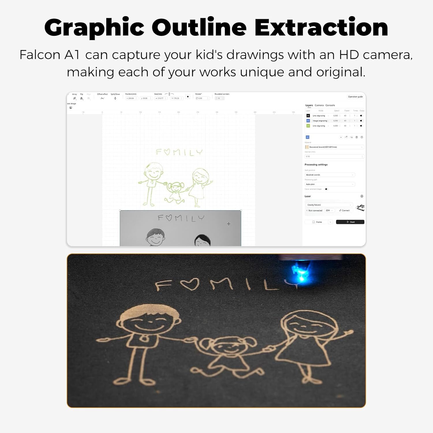 Creality Falcon A1 10W Laser Engraver Fully Enclosed 600mm/s Speed HD Camera