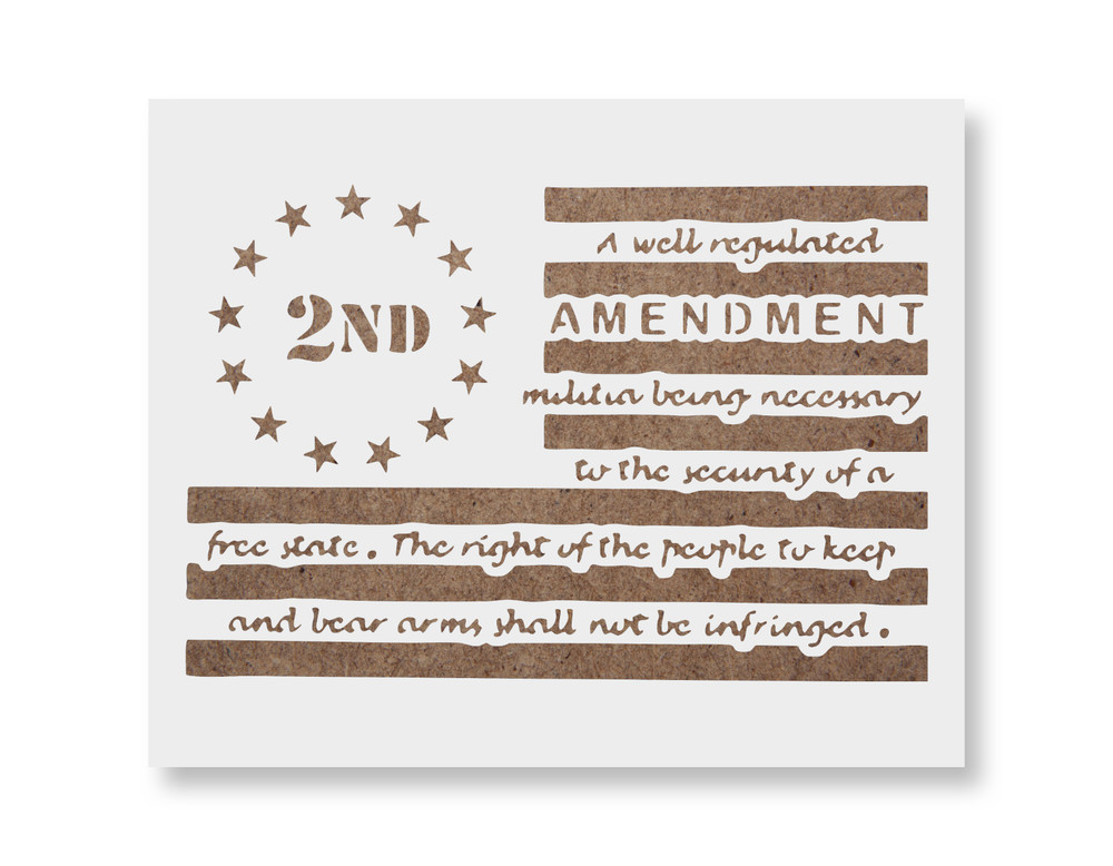 2nd Amendment American Flag Stencil, USA Flag Template, 2nd Amendment Template