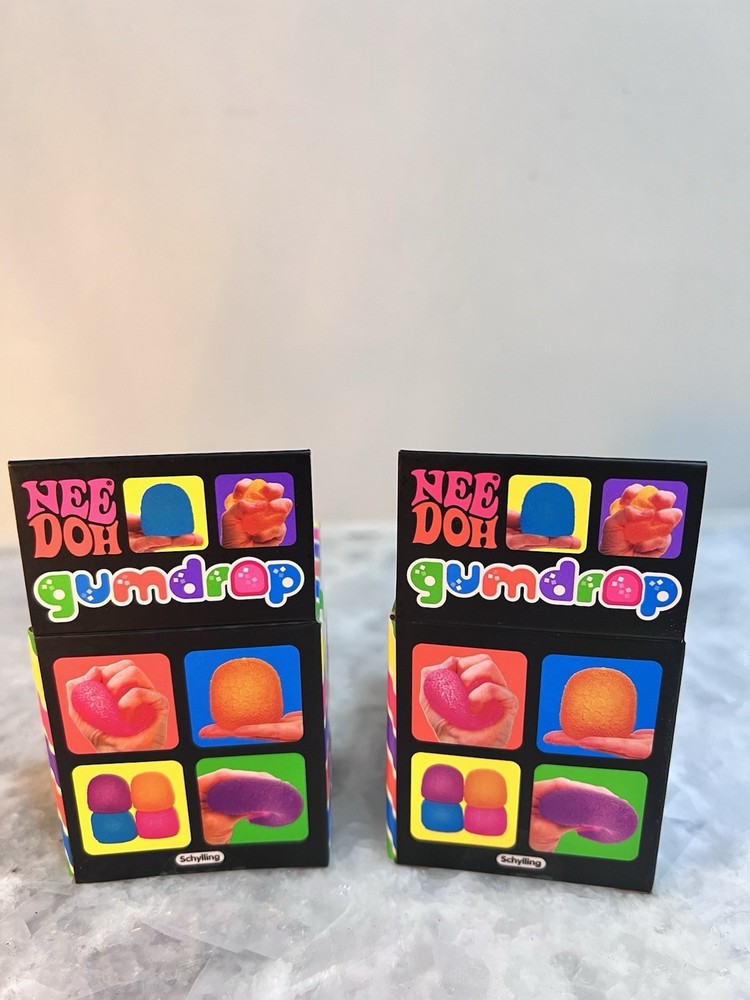 Nee Doh Gumdrop Super Solid Squish Squeeze 2 Pack - Purple & Pink