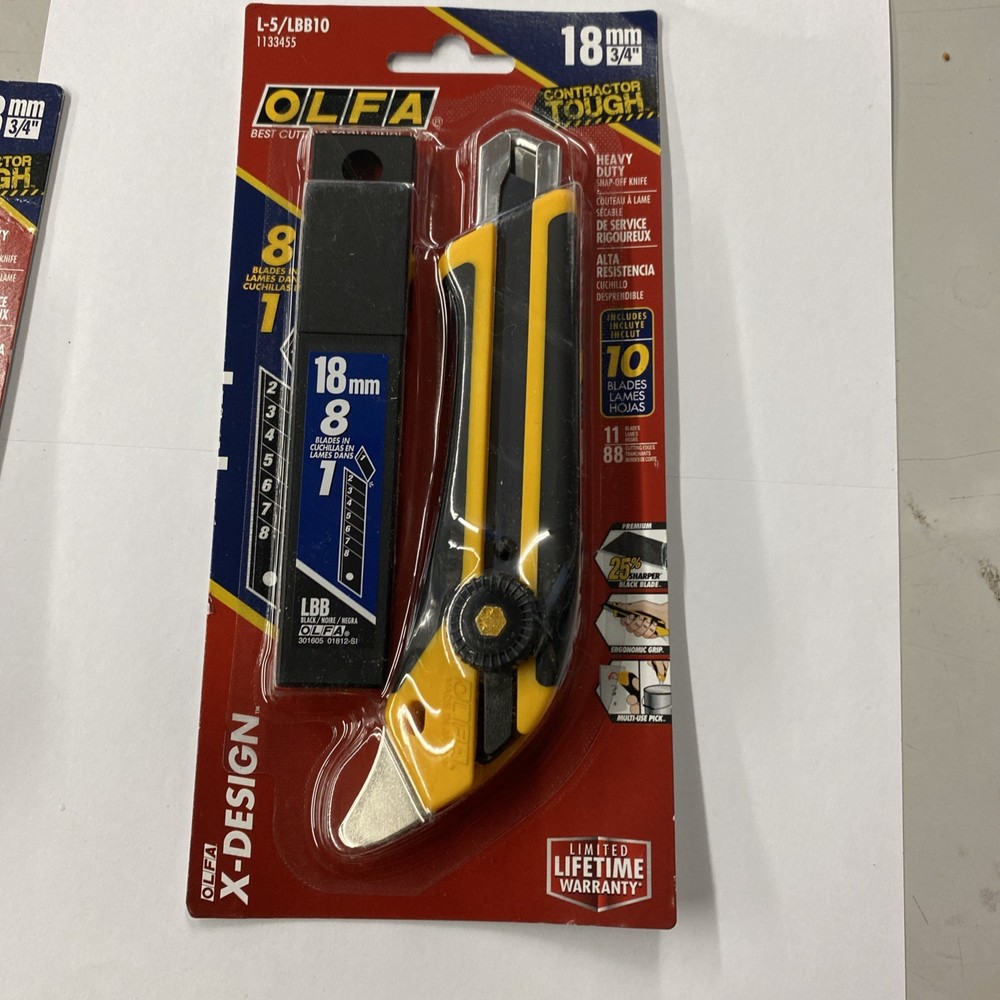 OLFA 18mm Heavy-Duty Utility Knife - Multi-Purpose Custom Cutting Depth #NIP