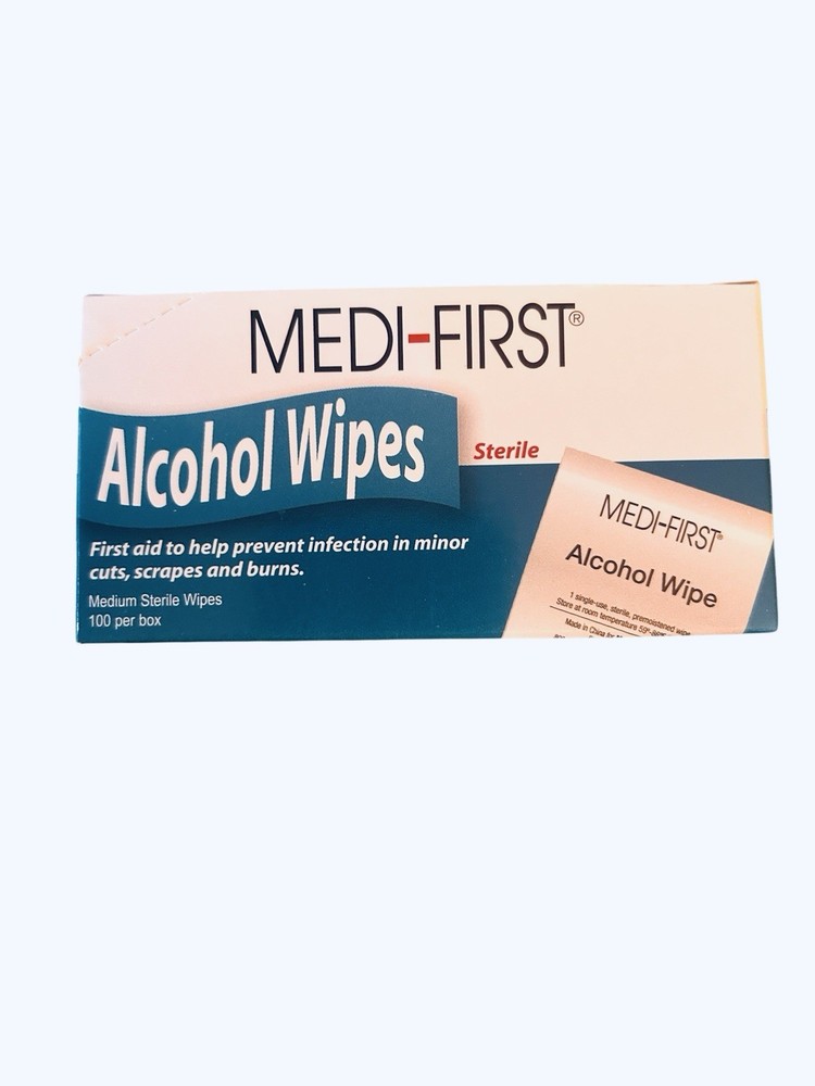 MEDI-FIRST Alcohol Wipes 100 Count Per Box