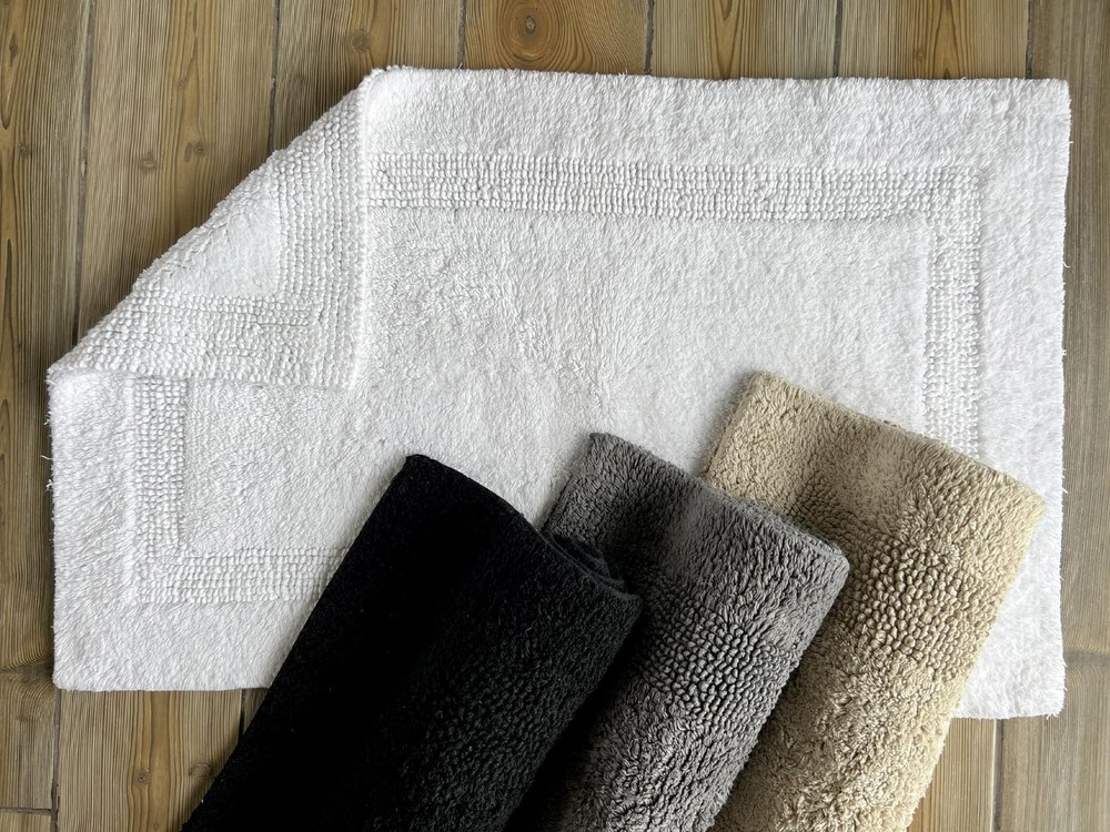 KEMA Bath Mat 17"x24", Cotton Reversible 1'5" x 2' (Rectangular), Charcoal