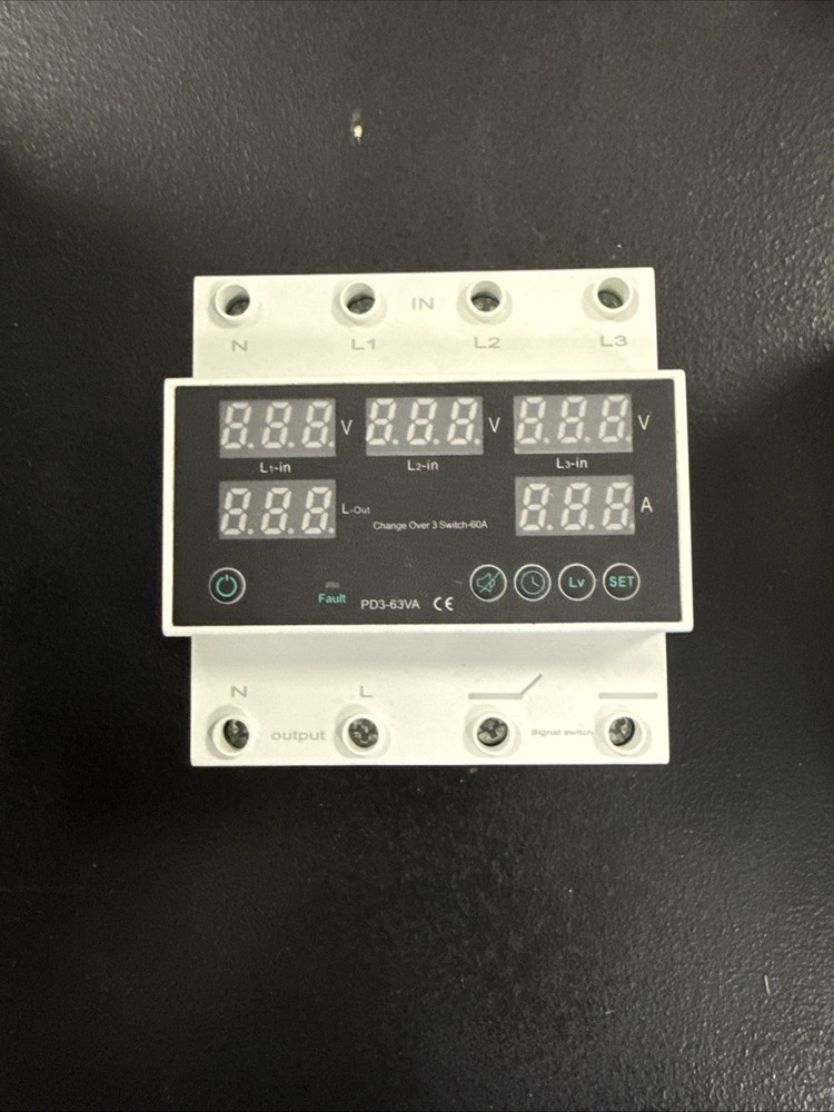 3 Phase Automatic Transfer Switch 63A Changeover Switch Voltage Protector AC110V