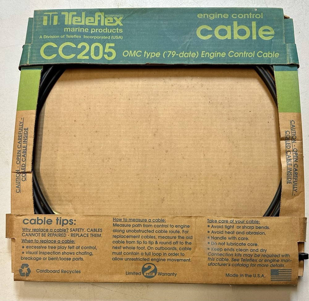 1 - CC205  19' TELEFLEX   MARINE CONTROL CABLE