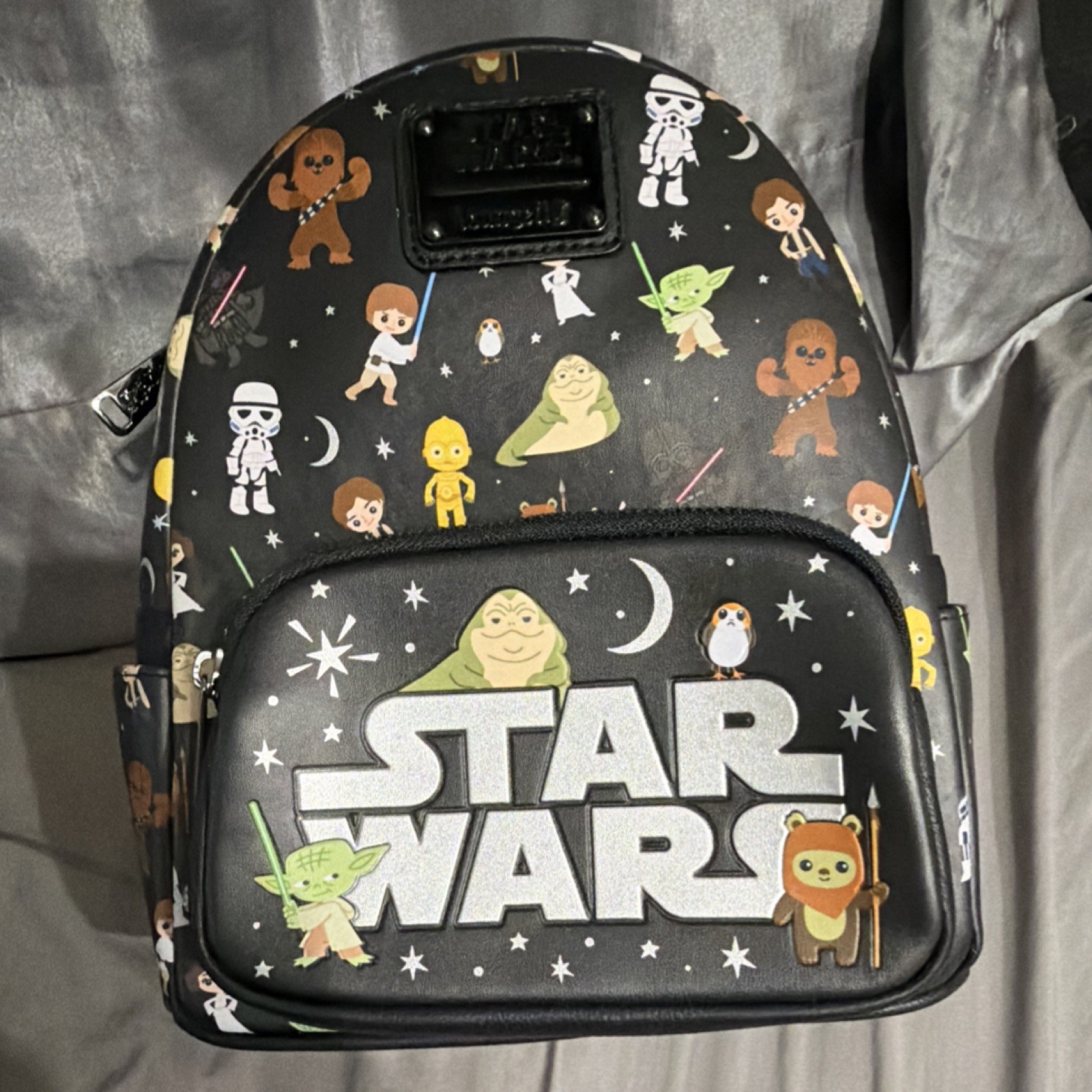 Loungefly Star Wars Disney Mini Backpack Black Multicolor Character Print