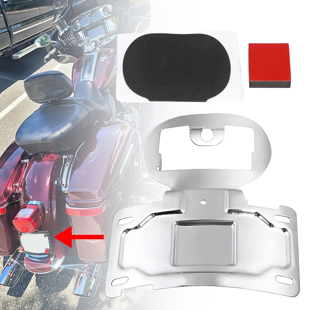License Plate Relocation Holder Bracket Kit For Harley Electra Road Glide FLHTCU
