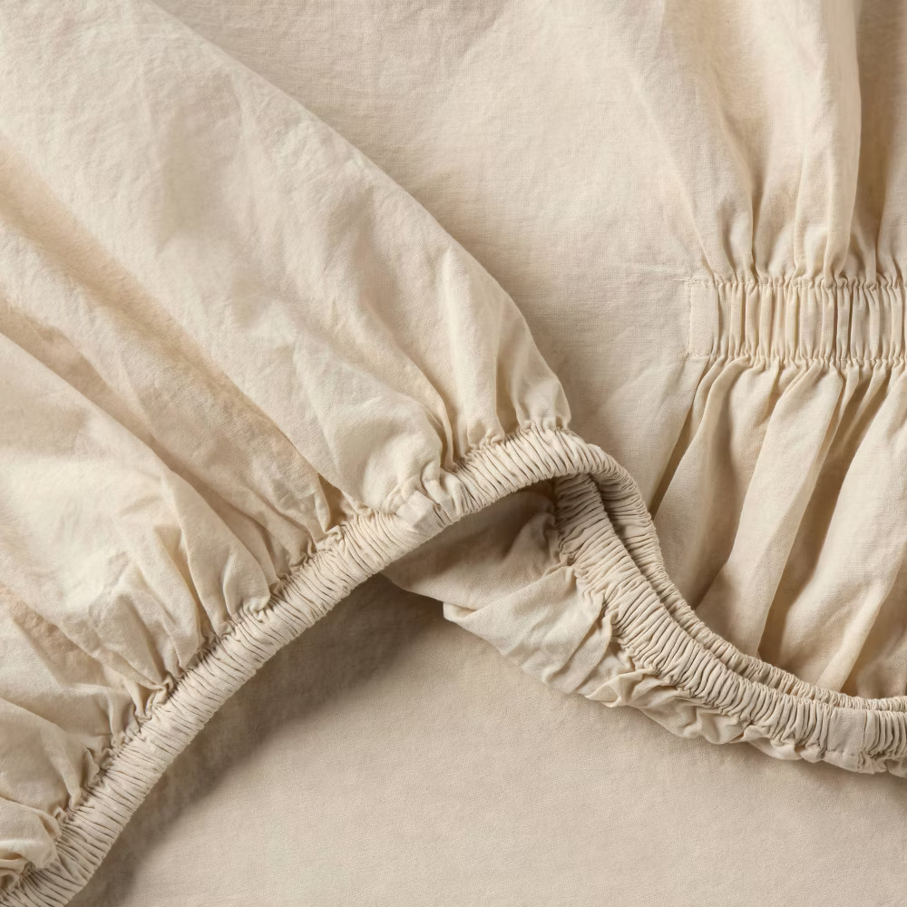 Queen Organic Percale Sheet Set Khaki Malange - Threshold