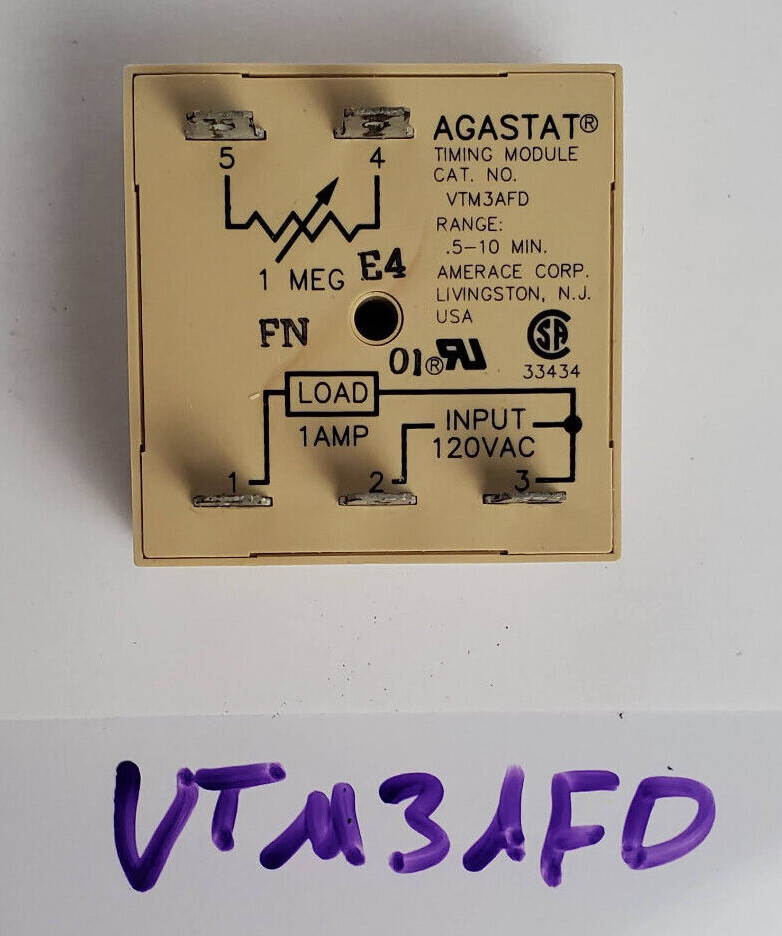 Agastat VTM3AFD Timing Module .5-10MIN.
