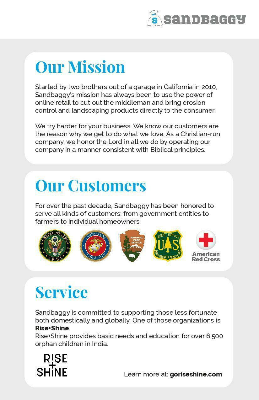 Sandbaggy 15 FT Wide Landscape Fabric | 40 Yr Fabric | Ground Cover Weed Barrier