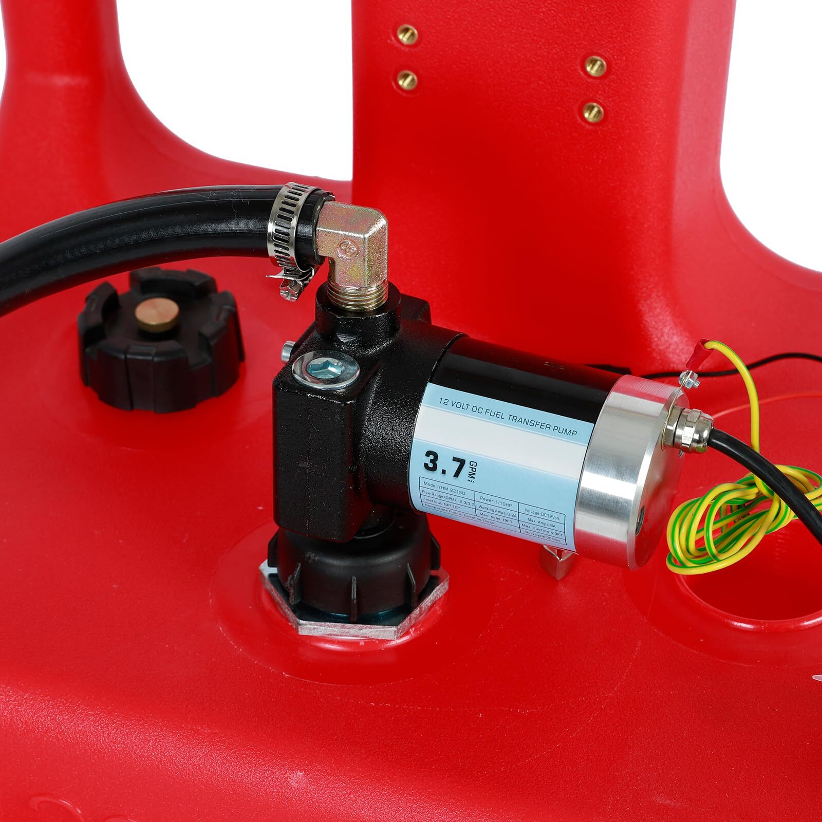 32 Gallon Portable Fuel Tank Caddy w/ Electric Transfer Pump On-Wheel 3.7GPM Red