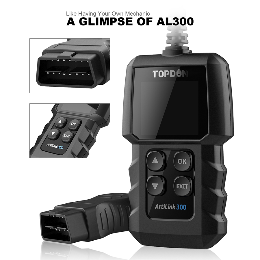 New TOPDON AL300 OBD2 Code Reader Scanner Car Smog Check Engine Fault Diagnostic