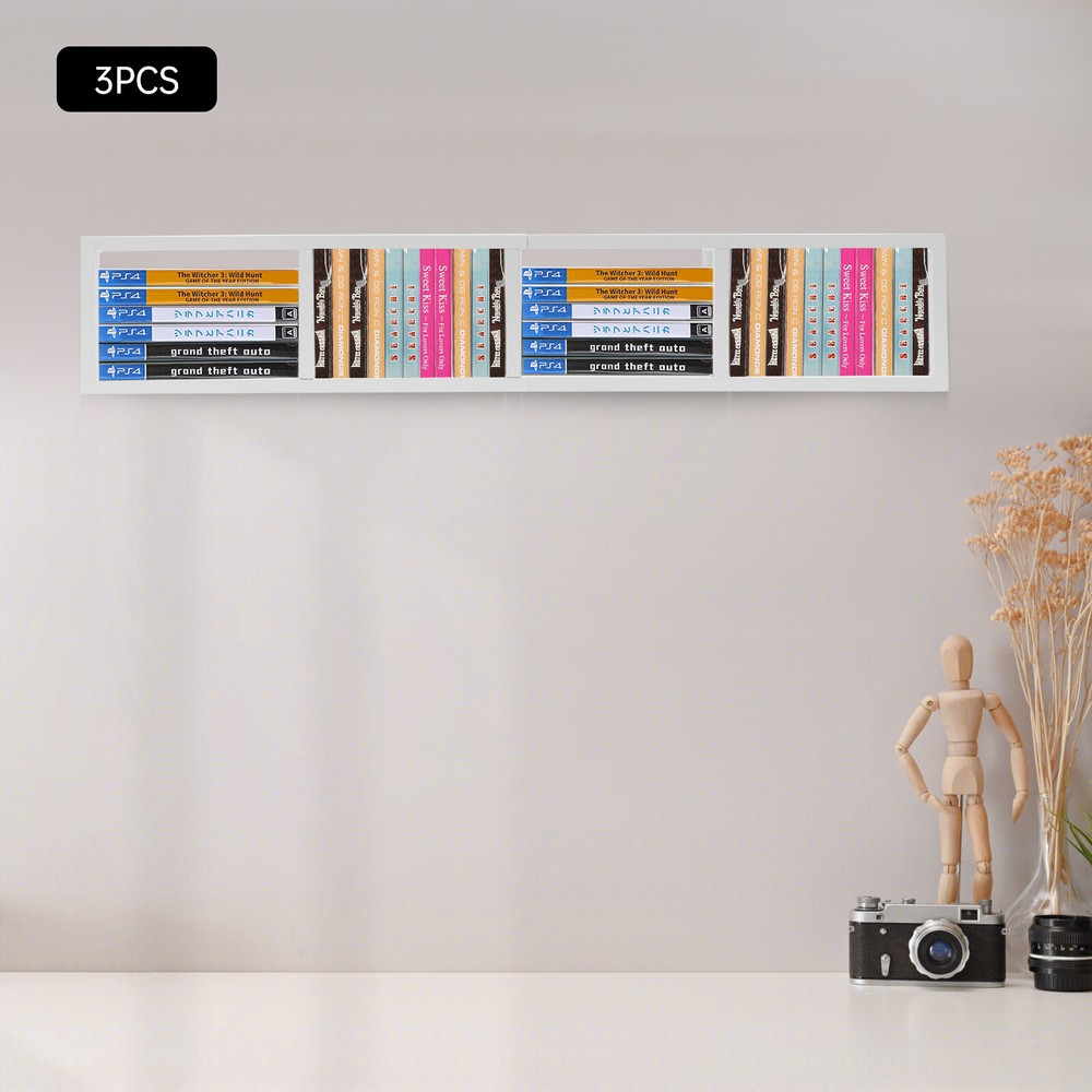 Metal CD Rack - Space-Saving Wall-Mounted Storage for DVDs, Games & Books