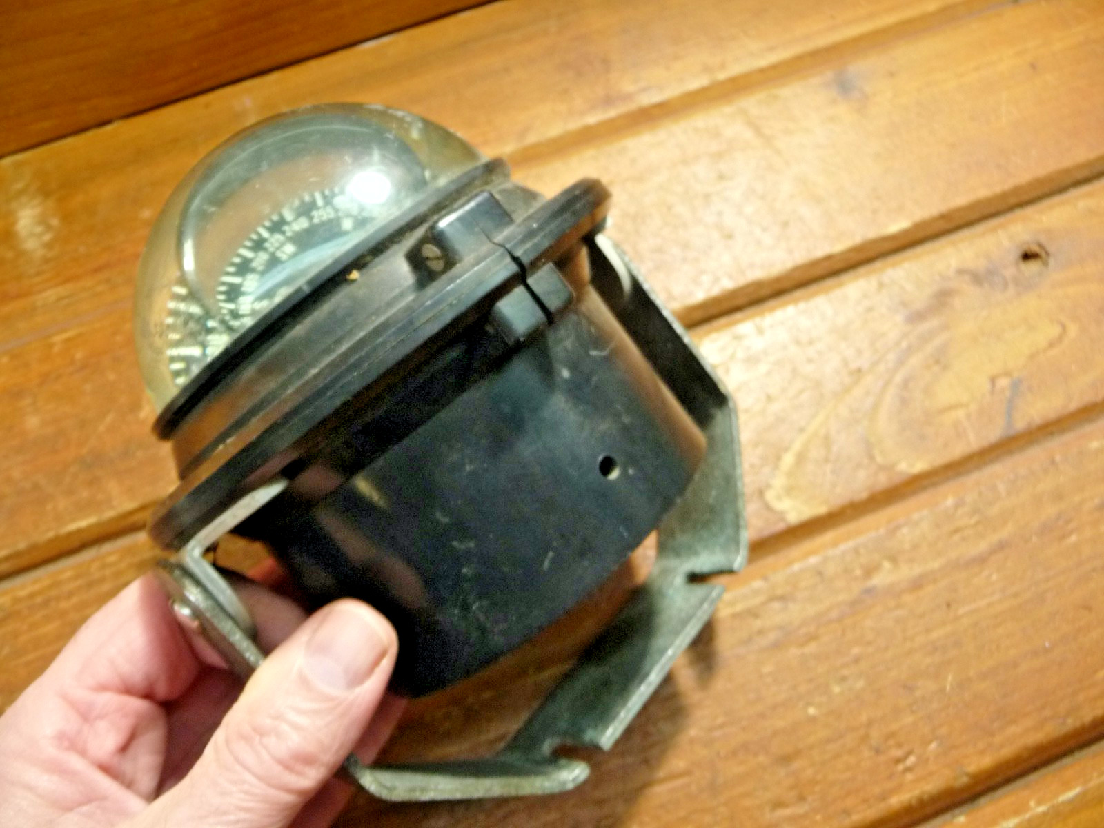 Vintage Marine COMPASS Boat Nautical, ALL HANDS Inc. HINGHAM, MASS