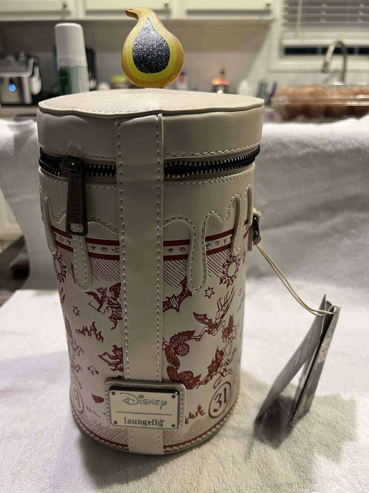 Hocus Pocus Black Flame Glow Candle Crossbody Bag