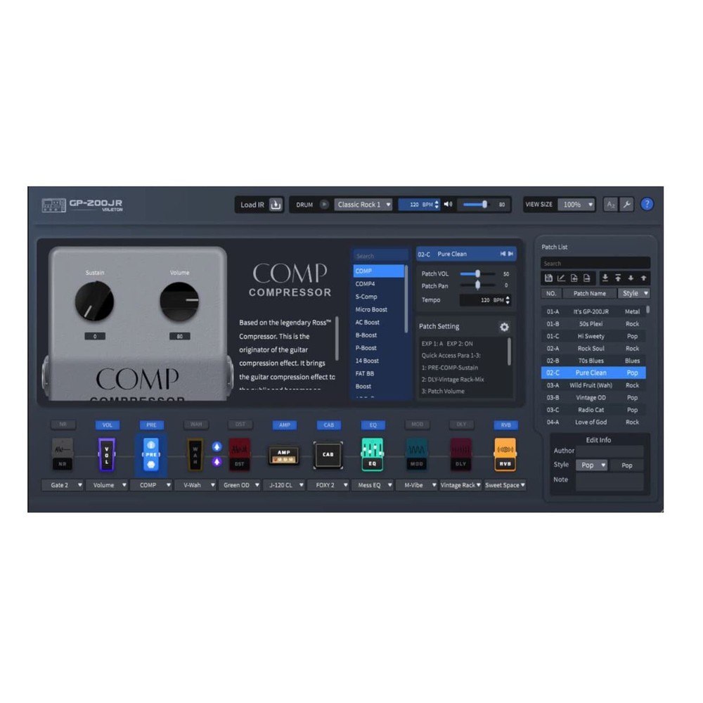 VALETON GP-200JR Multi Effects Processor Multi-Effects Pedal with Expression Ped