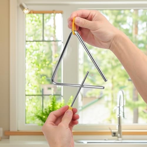 20 PCS 6 Inch Triangle Musical Percussion Instruments, Triangle Instrument