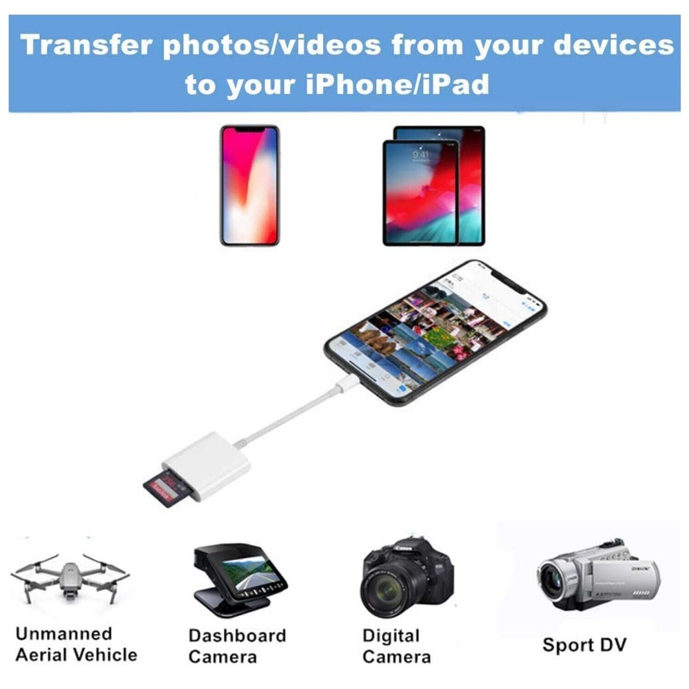 For Apple iPhone 15 Pro Max Plus USB Stick SD TF Card Reader Type C OTG Adapter