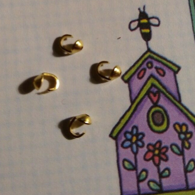 14K Yellow Gold 4-(Four) Single Cup Bead Tips