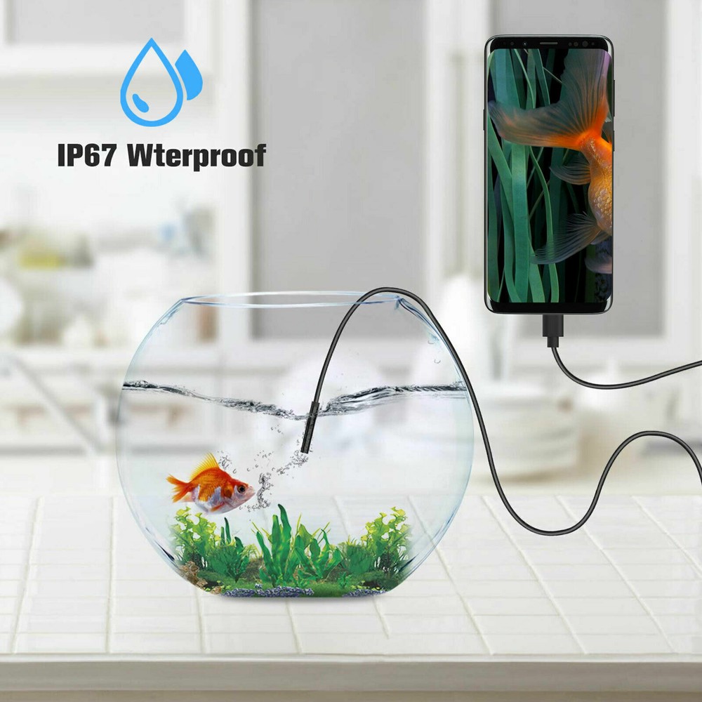 5M Snake Endoscope Borescope 7mm Inspection Camera Scope For Phone USB Type-C