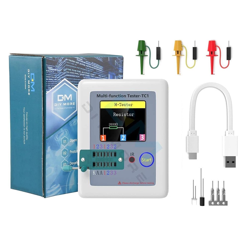 Compact Transistor and Capacitor Tester with IR Decoder & Auto Shut-down Feature