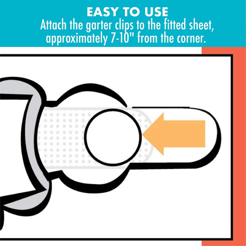 Fresh Ideas Bed Sheet Straps For Use With All Fitted Sheet Sizes 4pack White