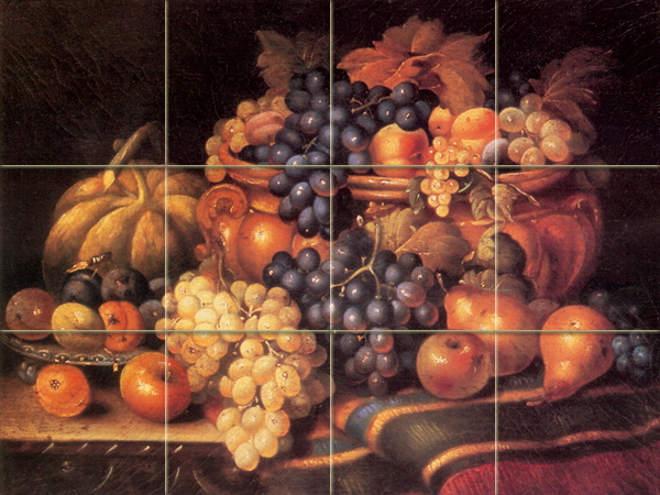 Kitchen Art Mural Ceramic Grape Apple Decor Tile #42