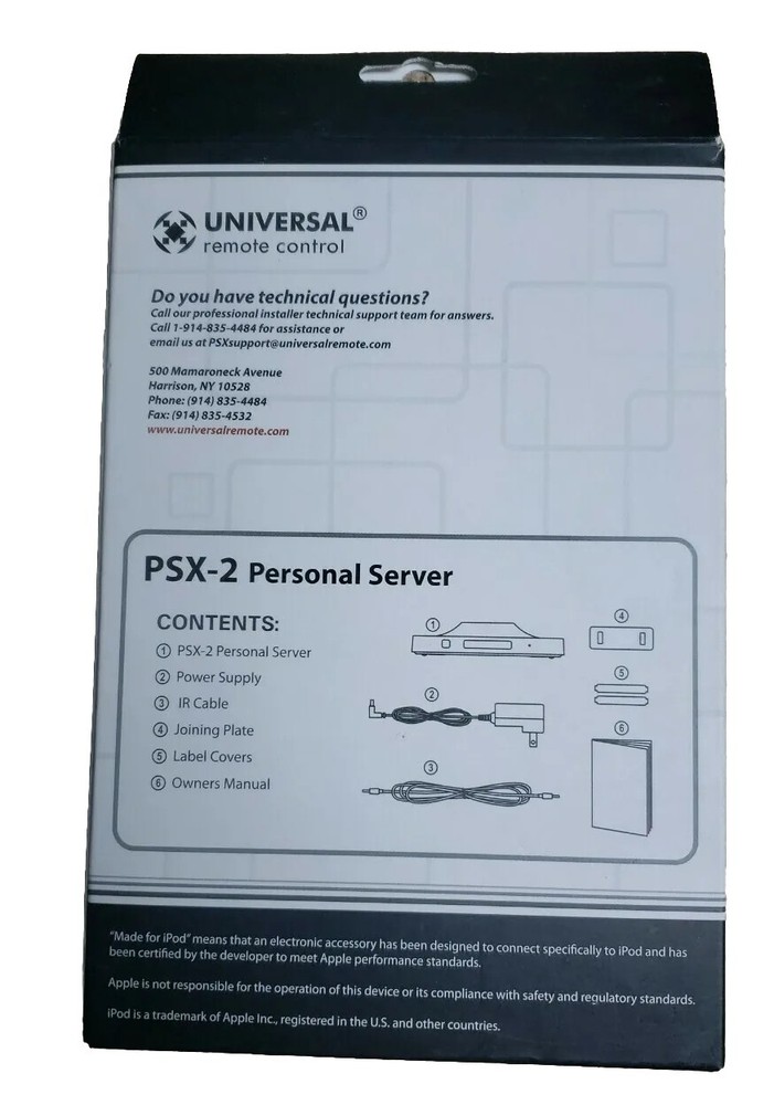 Universal Remote Control (URC) PSX-2 iPod Dock On Screen Personal Server NEW