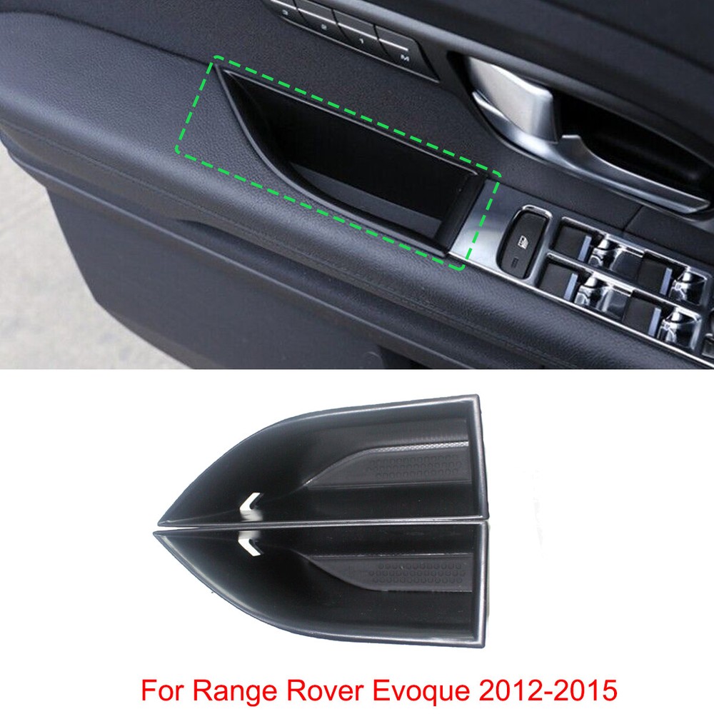2PCS Plastic Interior Front Door Storage Box For Range Rover Evoque 2012-2015