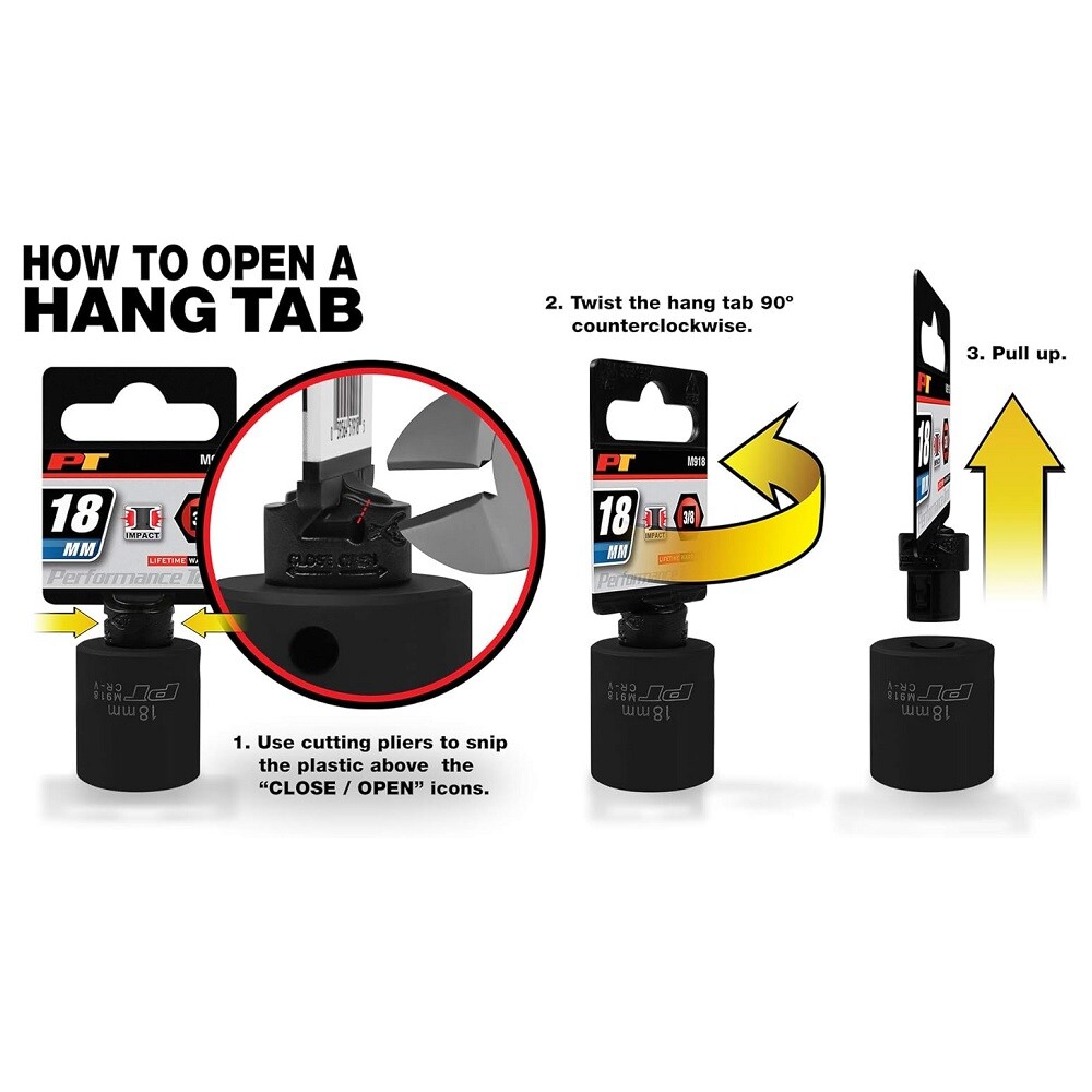 Performance Tool W34855 3/4-Inch Drive 12-Point Standard Socket 55mm