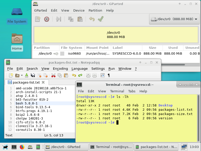 System Rescue CD PC Computer Diagnostic And Hiren's Boot CD Repair Data Recovery