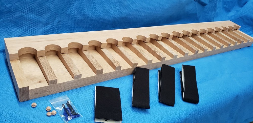 18 gun - wood closet gun rack with floor base- Solid Oak