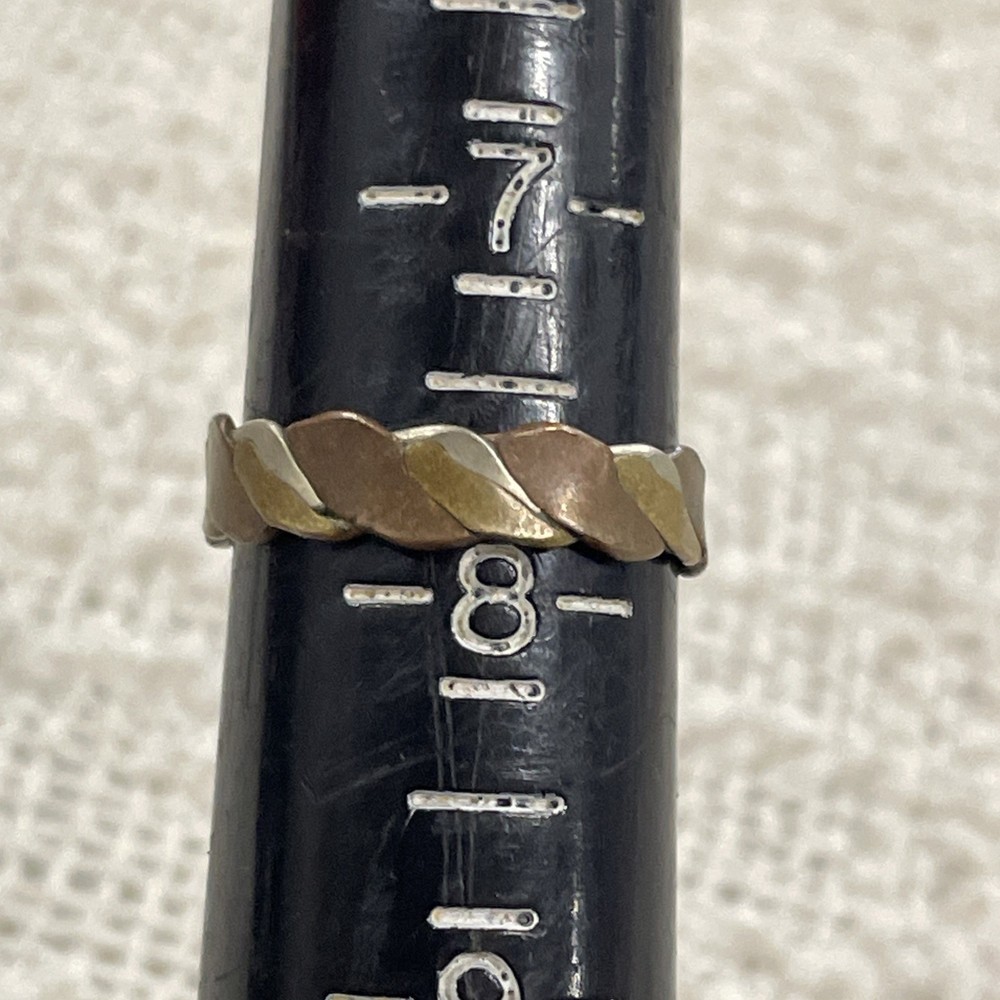 Vintage Multi-Toned Twisted Metal Ring Size 7.75