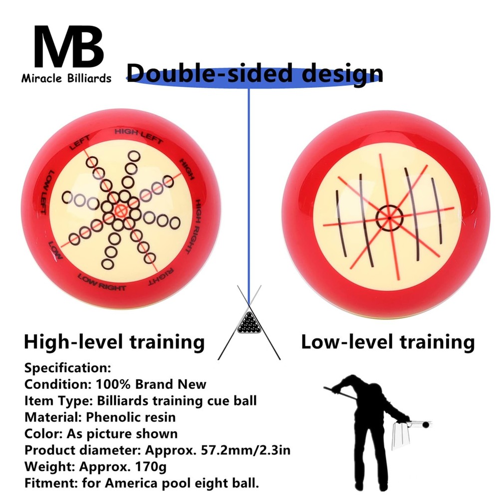 Billiards Cue Ball Pools Balls Practice Training Artifact with Training Guide