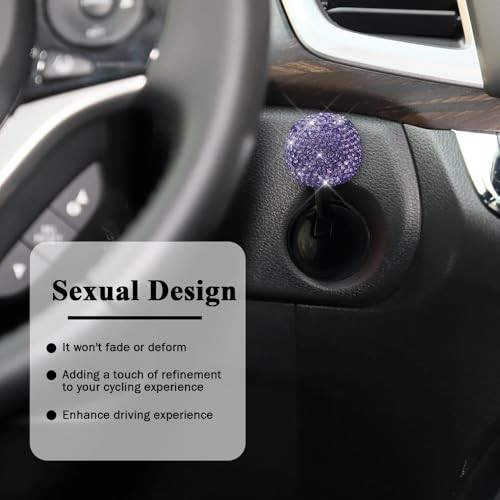 Car Push to Start Button Rocker, Engine Start Stop Button Cover, Purple