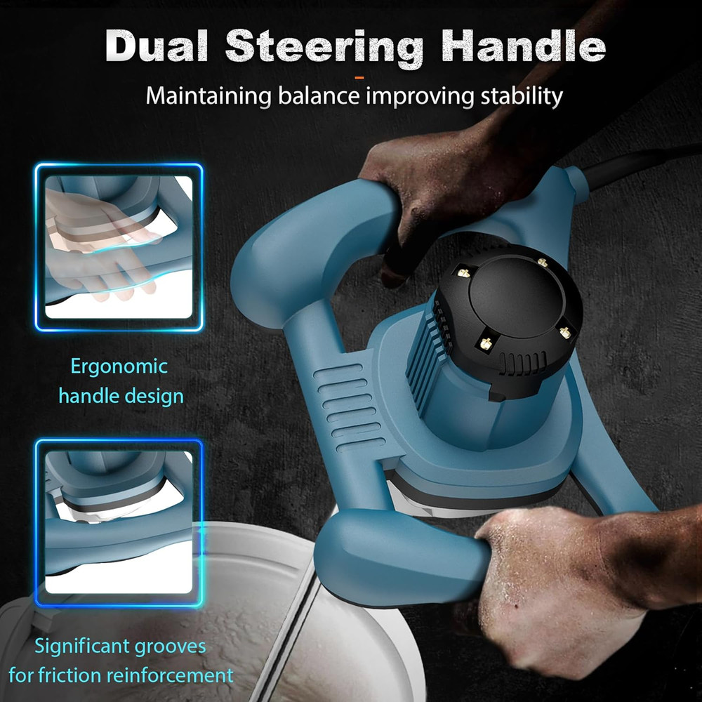 Concrete Cement Electric Mixer Machine 2400W with 6 Adjustable Speed, Handheld E