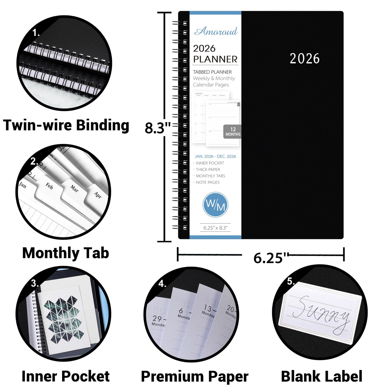 2026 Planner - Planner 2026, 2026 Planner Weekly and Monthly, Jan 2026 - Dec