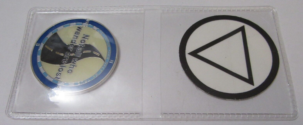 Alcoholics Anonymous medallion year 9 Compass AA Sober Chip token
