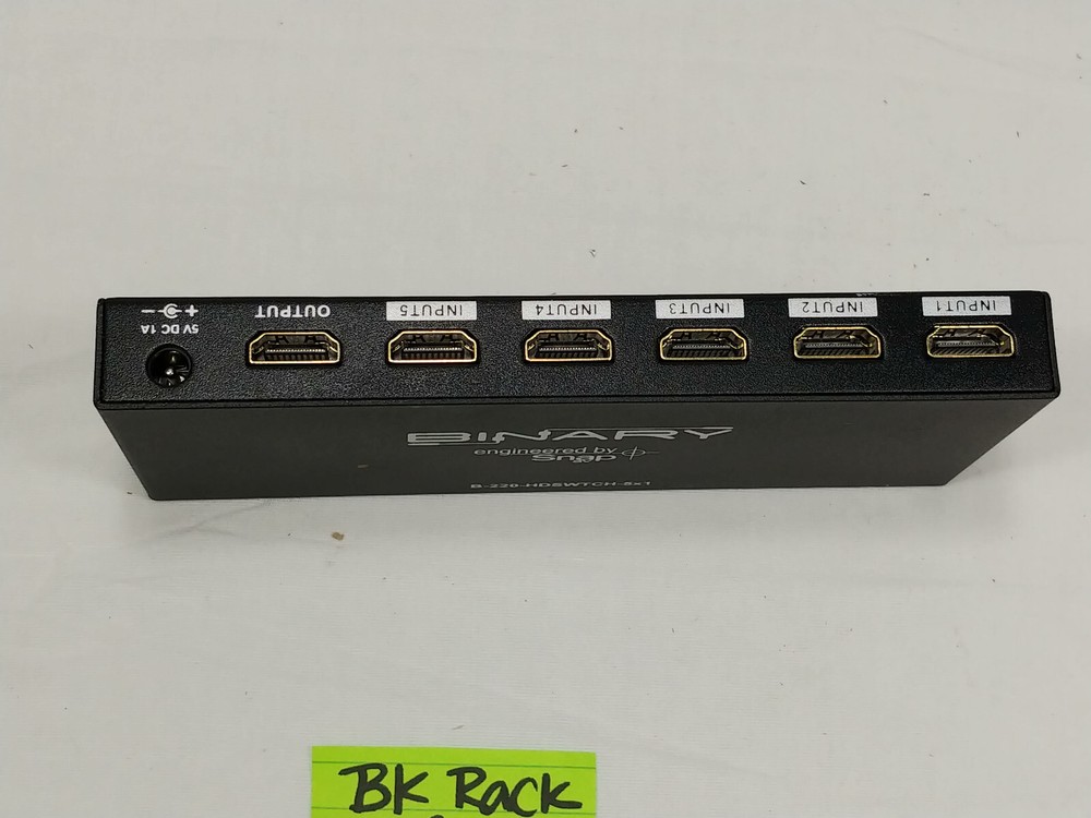 Binary 5-Input, 1-Output HDMI Switcher | B-220-HDSWTCH-5x1