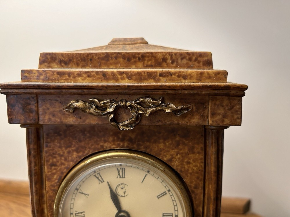 Marble Effect Resin Mantel Clock