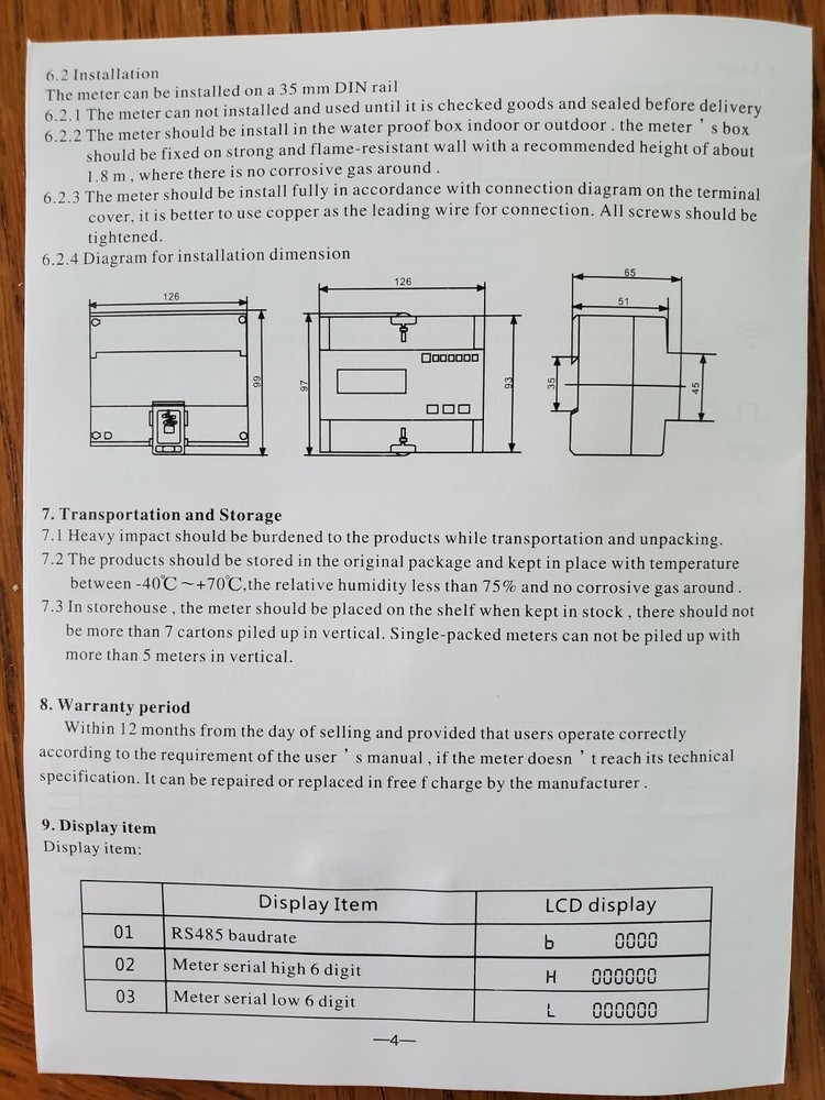 WiFi Electric meter kwh