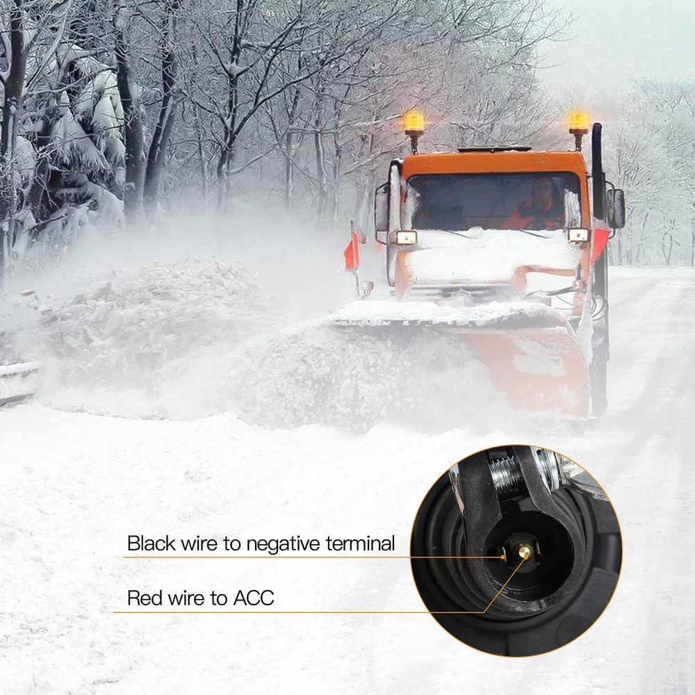 2x 18 LED Rotating Flashing Beacon Flexible DIN Pole Mount Tractor Warning Light