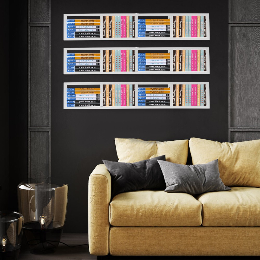 3* CD Wall Mount Racks CD Storage Holder Rack Display  CD-DVD Stand White