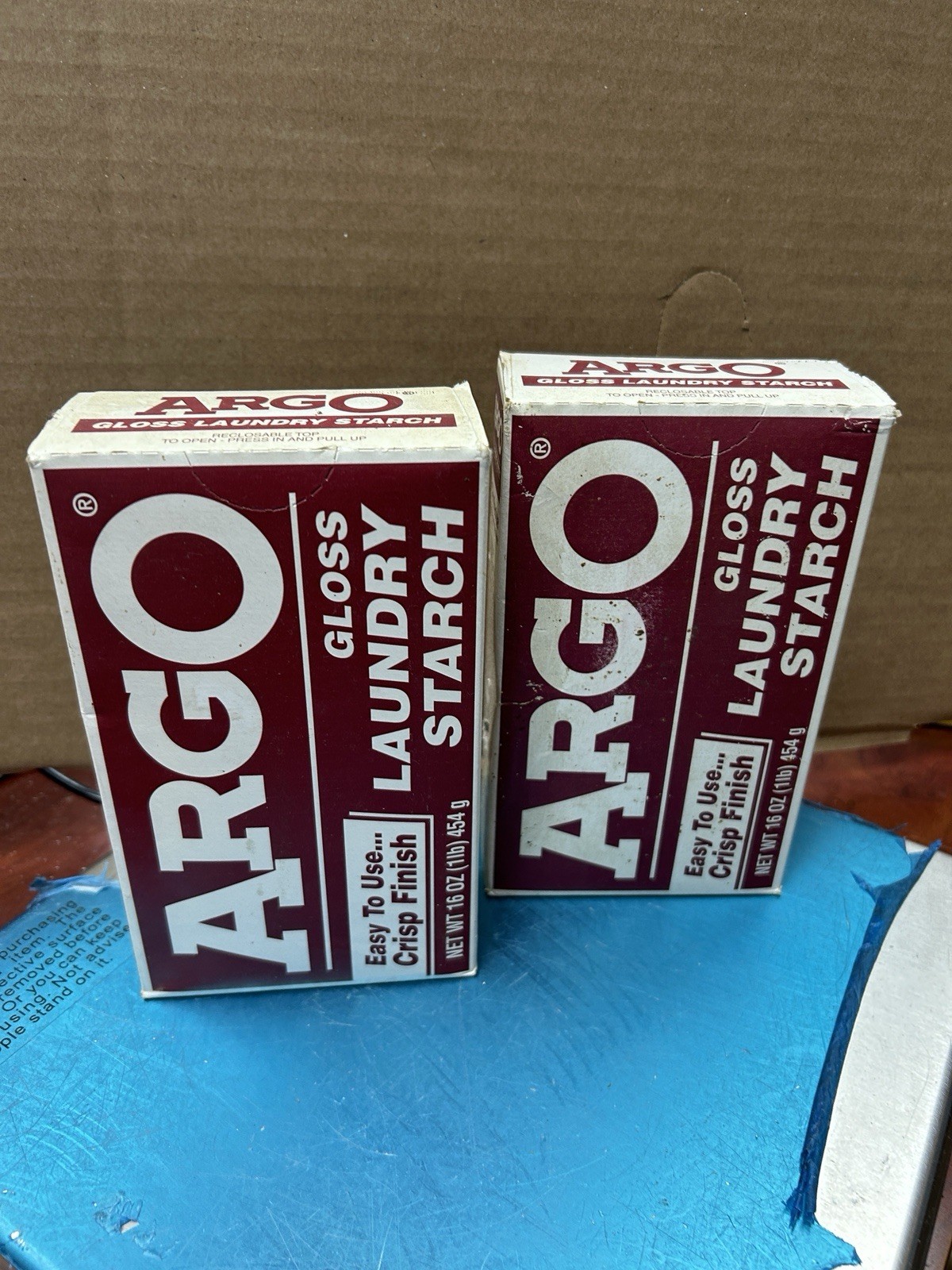 Argo Gloss Laundry Starch 2 Pack No Date Stained Boxes
