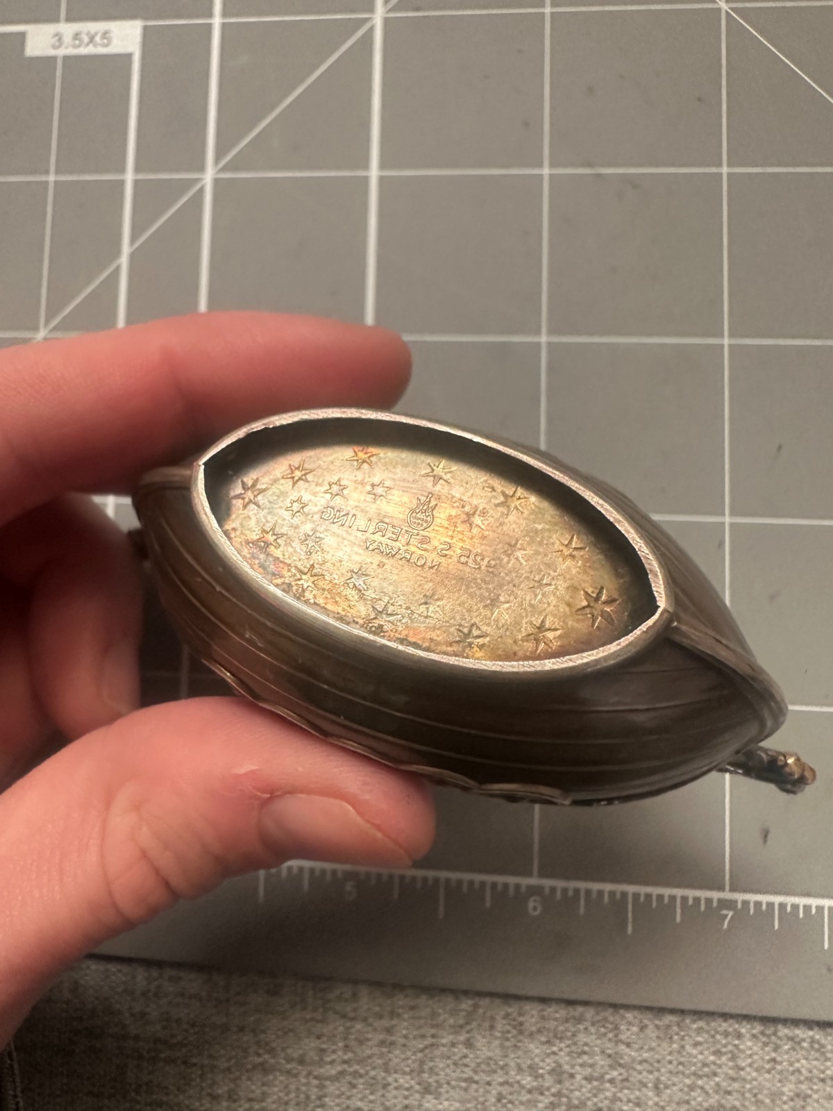 Vintage Theodor Olsen Norway Sterling Silver Viking Ship Salt Dish Lot 37