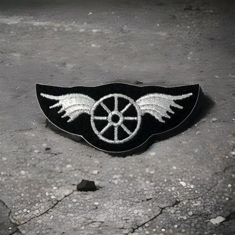 White Wheel With Wings Patch